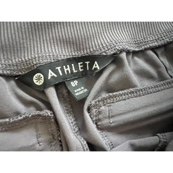Athleta Brooklyn Mid Rise Ankle Pant Athletic Yoga Travel Work Gray 8P Tailored - Picture 2 of 3
